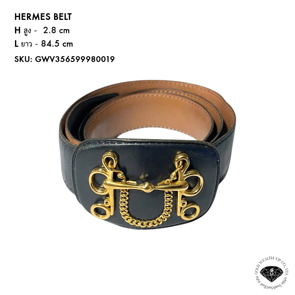 พร้อมส่ง💥เข็มขัด HERMES ของสะสม Hermès Vintage Buckle Belt Black 🇫🇷