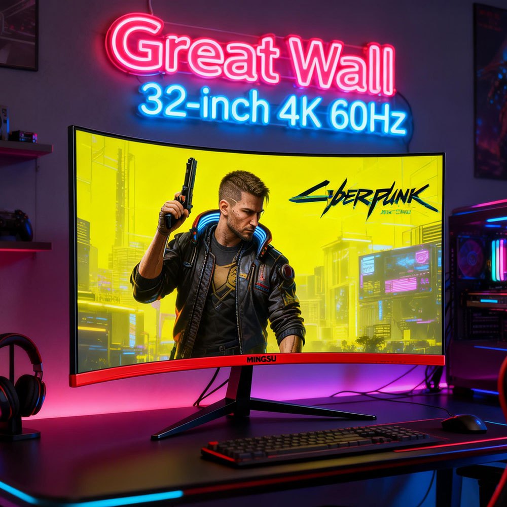 Mingsu MS  จอเกมมิ่ง PC ขนาด 32 นิ้ว ความละเอียด 4K 60Hz Ultra HD