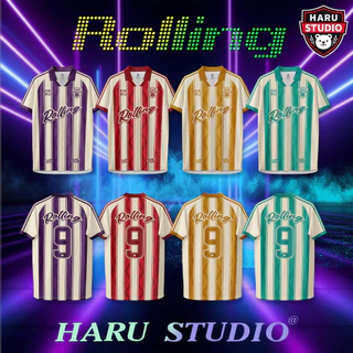 HARU เสื้อกีฬาคอปกพิมพ์ลาย Rolling ใส่ได้ทั้งหญิงและชาย ผ้าพิเศษ ไม่ต้องรีด