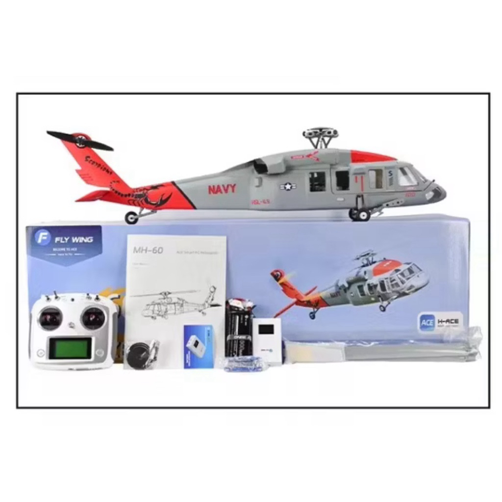 🇹🇭FLYWING 470 MH-60R Black Hawk LED รีโมทคอนโทรลเฮลิคอปเตอร์ ACE การควบคุมการบิน