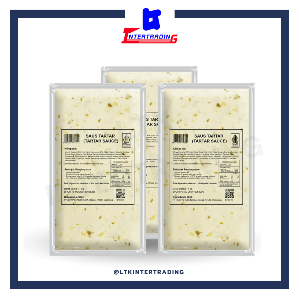 ทาร์ทาร์ซอส สไตล์เวสเทิร์น คิวพี 1000 มล x 6 ถุง KEWPIE Tartar Sauce Western Style 1000 ml (ยกลัง)  