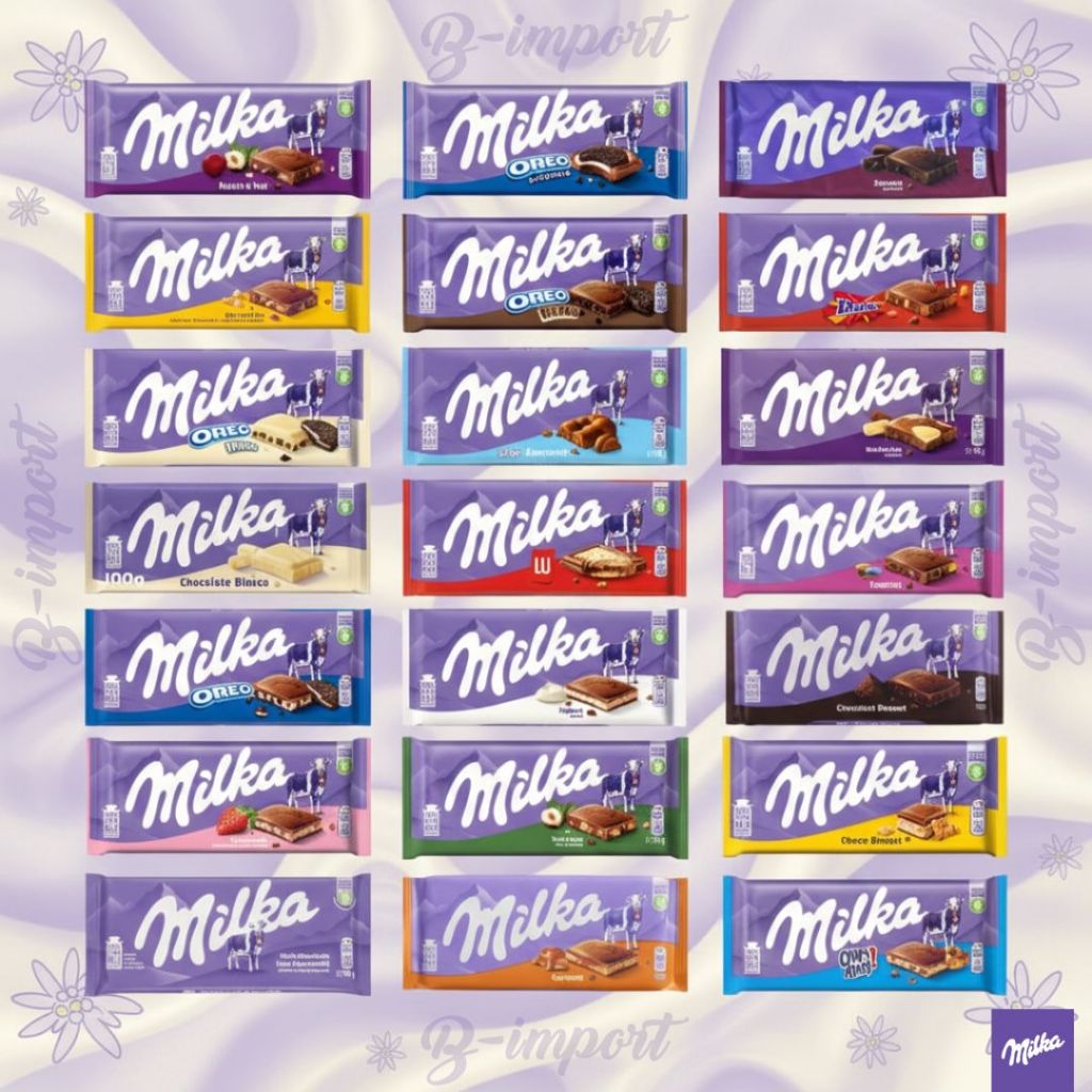 NEW  Milka chocolate bar ช๊อคโกแลตจาก เยอรมัน Net: 90 -100 g.