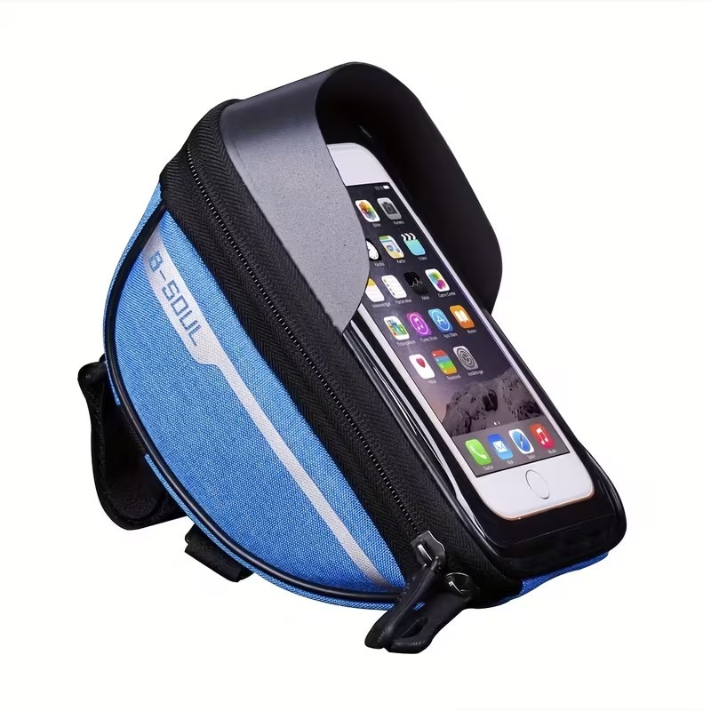 Bicycle Bag 33.81oz, Top Tube Frame Bag, Handlebar, Mountain Bike, Touchscreen Cycling Bag, Phone