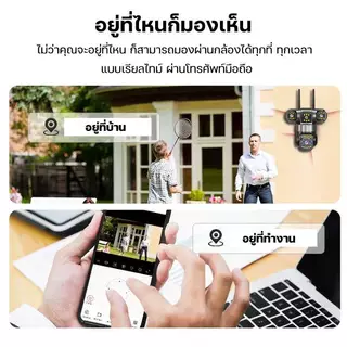 กล้องวงจรปิดใส่ซิม4G 3เลนส์ ภาพ3จอ V380pro ซูมได้ไกล10เท่า ความคมชัด4K จับการเคลื่อนไหว