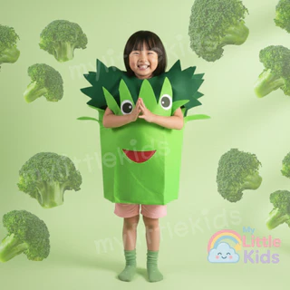 ชุดบร็อคโคลี่ Broccoli ชุดแฟนซีผัก ชุดผักผลไม้ สำหรับเด็กและผู้ใหญ่ ใส่ไปงานโรงเรียน ปาร์ตี้ ชุดครอบครัว สีสดใส น่ารัก
