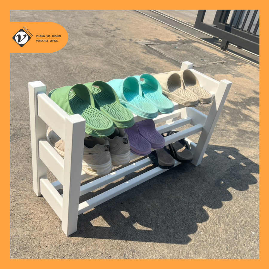 Vilann ชั้นวางรองเท้า uPVC สีขาว ใช้ได้ทั้งภายในและภายนอก แข็งแรง ไม่แตก ไม่หัก น้ำหนักเบา เคลื่อนย้ายสะดวก ทำความสะอาดง ราคา ถูกที่สุด ดีลบีเคเค แกลเลอรีภาพที่ 4