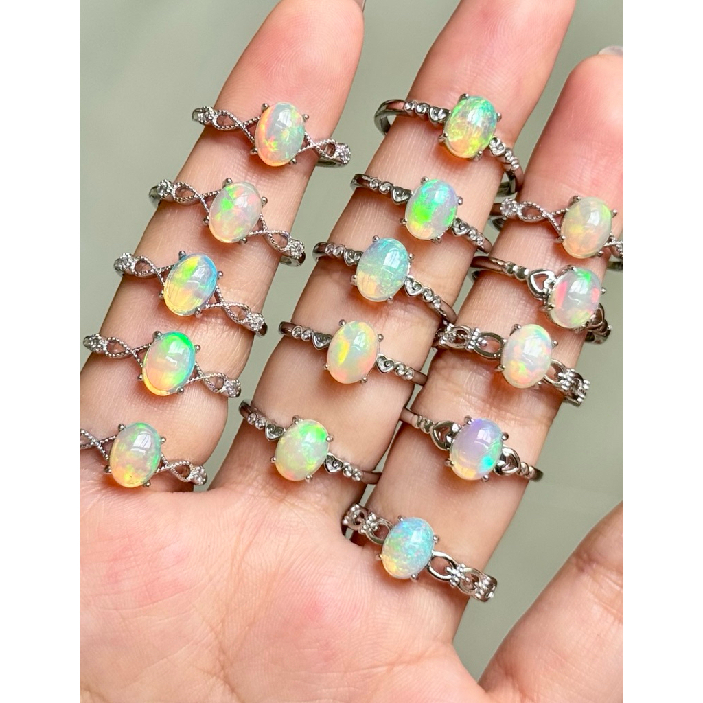✨💎 แหวนโอปอลเอธิโอเปีย (Ethiopian Opal Ring) พลอยแท้ประกายไฟรุ้งแห่งพลังจักรวาล 💎✨