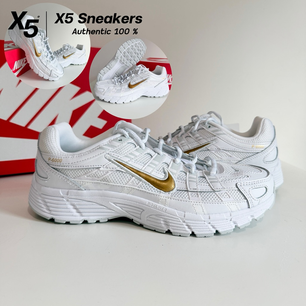 Nike ของแท้ 100% P6000 GS สีขาวทอง