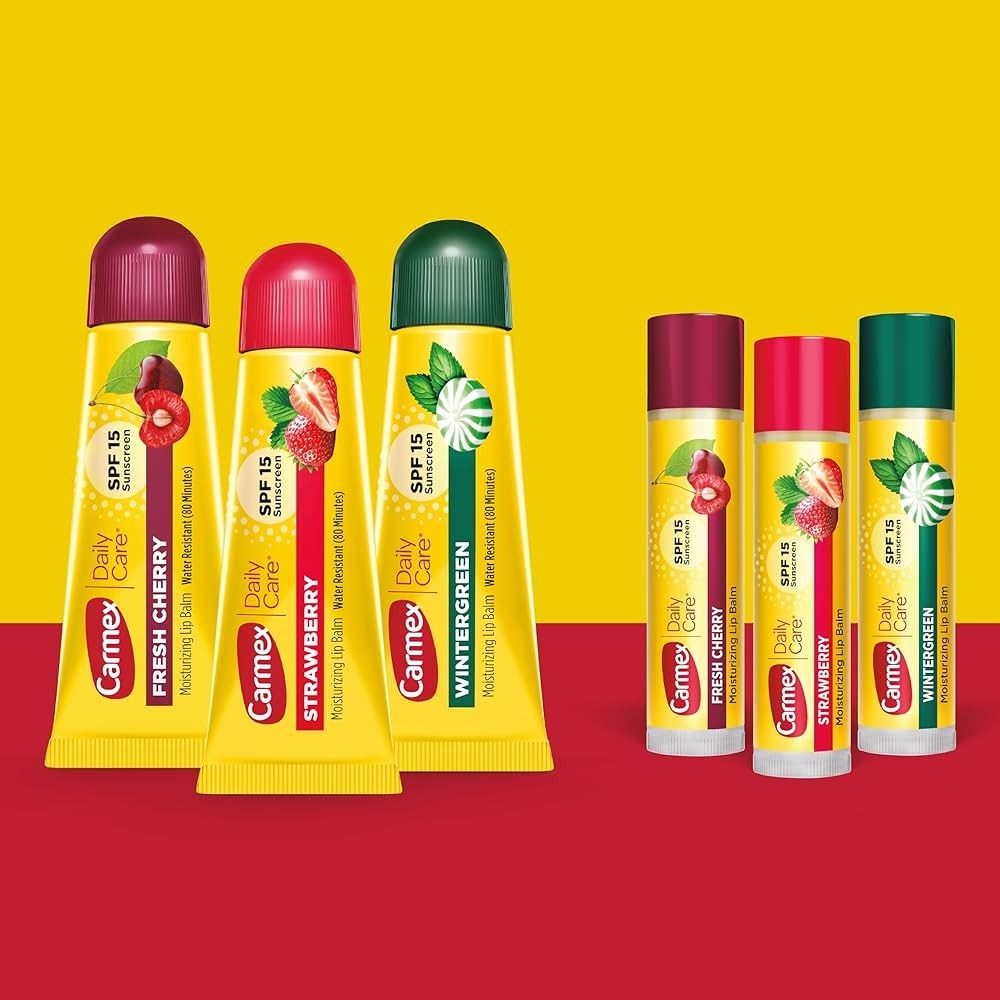 🔥ถูกที่สุด Carmex Lip Balm SPF15 แบบหลอด แบบแท่ง แพก 3 ชิ้น เพิ่มความชุ่มชื้นทันที 💛💋