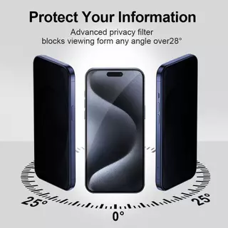 ฟิล์มกระจกเต็มจอกันมองป้องกันไฟฟ้าสถิตย์สำหรับ privacy iphone 11 12 13 14 15 16 17ProMax
