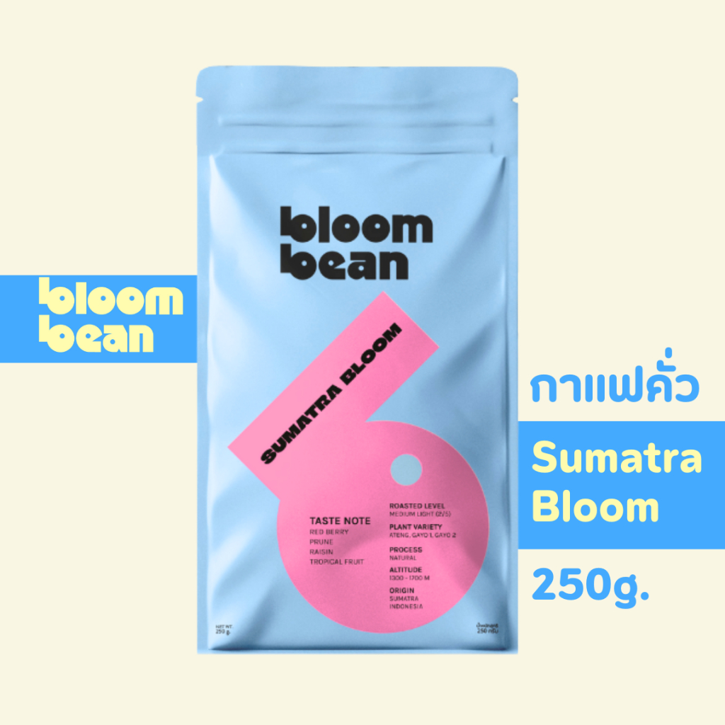 Bloom Bean กาแฟสเปเชียลตี้ Sumatra Bloom คั่วอ่อน รสชาติจัดจ้าน บอดี้เข้ม จาก Gayo Highland สุมาตรา 