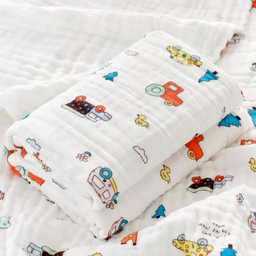 ผ้าห่ม ห่อตัว เช็ดตัว Cottonหนา2ผืนปะกบกัน 70x90cm สัมผัสนุ่มซับน้ำดี(ชค เล็ก) รูปที่ 7