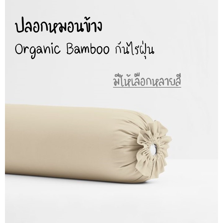 ปลอกหมอนข้าง Bolster Case เลือกสีด้านใน I ผ้าใยไผ่ออแกนิค Organic Bamboo I กันไรฝุ่น Anti Dust Mite