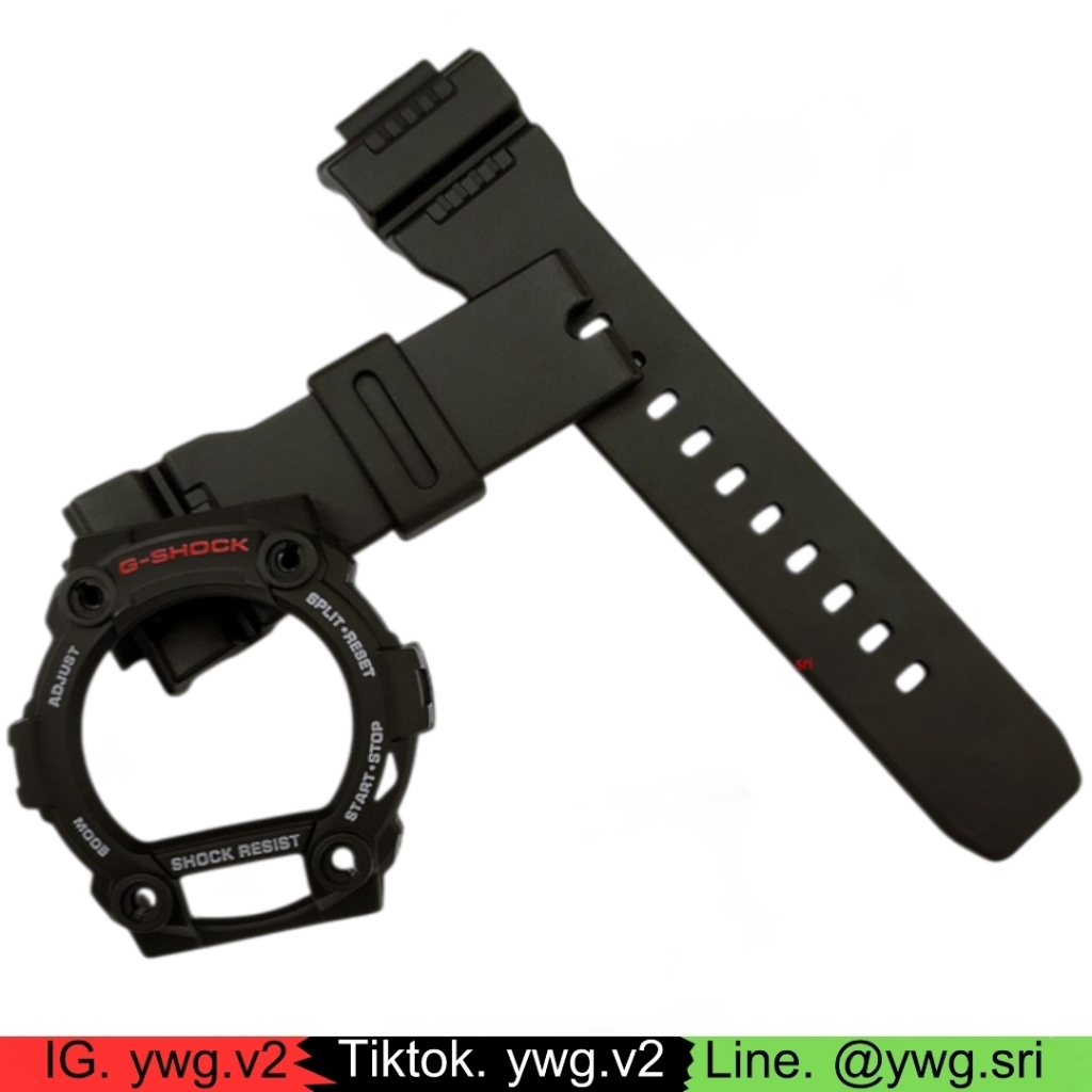 กรอบสาย G-SHOCK แท้ สีดำด้านฟอนต์แดงสลับขาว ใส่ได้กับรุ่น G-7900 ,GW-7900 ,GR-7900 สายนาฬิกาข้อมือ ส