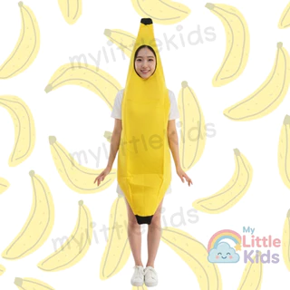 ชุดกล้วย ชุดแฟนซีผัก ชุด Banana ชุดผักผลไม้ สำหรับเด็กและผู้ใหญ่ ใส่ไปงานโรงเรียน ปาร์ตี้ ชุดครอบครัว ผ้าคุณภาพดี สีสดใส