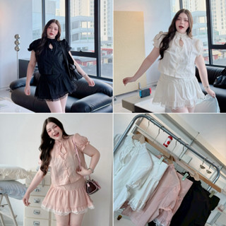 ชุดเซ็ทเสื้อ+กระโปรงสำหรับสาวอวบ งานเซ็ตลุคลูกคุณ ไซส์ใหญ่ |…