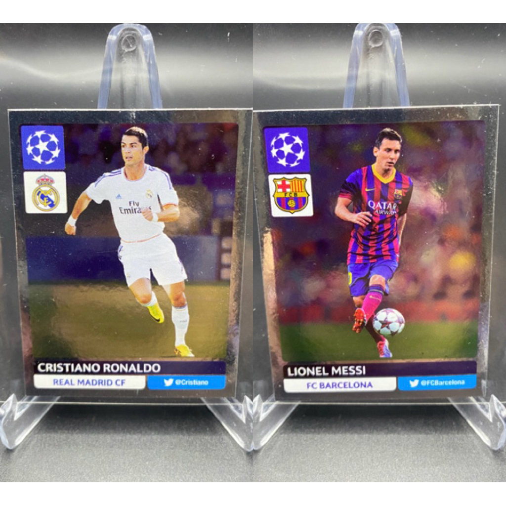 สติกเกอร์ ⚽️ Cristiano Ronaldo & Lionel Messi | 2013–14 Panini UEFA Champions League Sticker