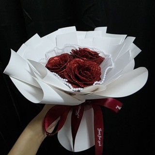 ช่อดอกไม้ กุหลาบกลิตเตอร์ ของขวัญ วันพิเศษ รับปริญญา วาเลนไท…