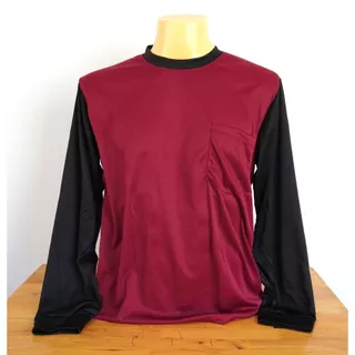 เสื้อคนงานแขนยาวคอกลม แขนดำ ผ้าไมโครโพลีเอสเตอร์ รอบอก 42-46 นิ้ว เสื้อทีม ยูนิฟอร์ม Suncolor