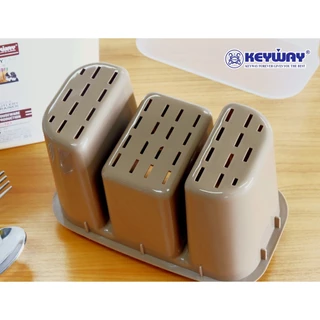 Keyway กล่องใส่ช้อนส้อมพลาสติก กล่องใส่ตะเกียบ ใส่หลอด พร้อมฝาปิดใส รุ่น KLC-103