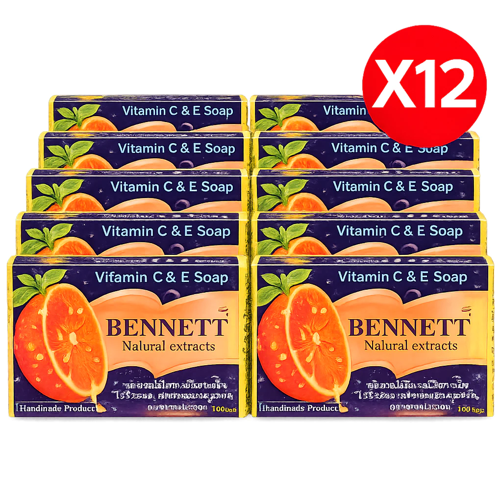 สบู่เบนเนทส้ม Bennett สบู่วิตามินซีและอี สบู่ก้อน ขนาด 130 กรัม 4/6/9/12 ก้อน [S] thumbnail 10