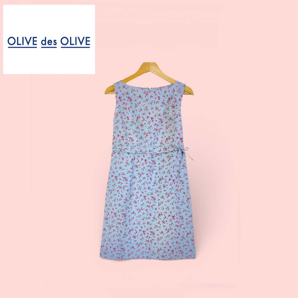 เดรส Olive des olive สีฟ้า  ไซด์ -  F  อก 36 เอว 28 สะโพก 35 ยาว 36.5 นิ้ว  ผ้าคอตต้อนอย่างดี