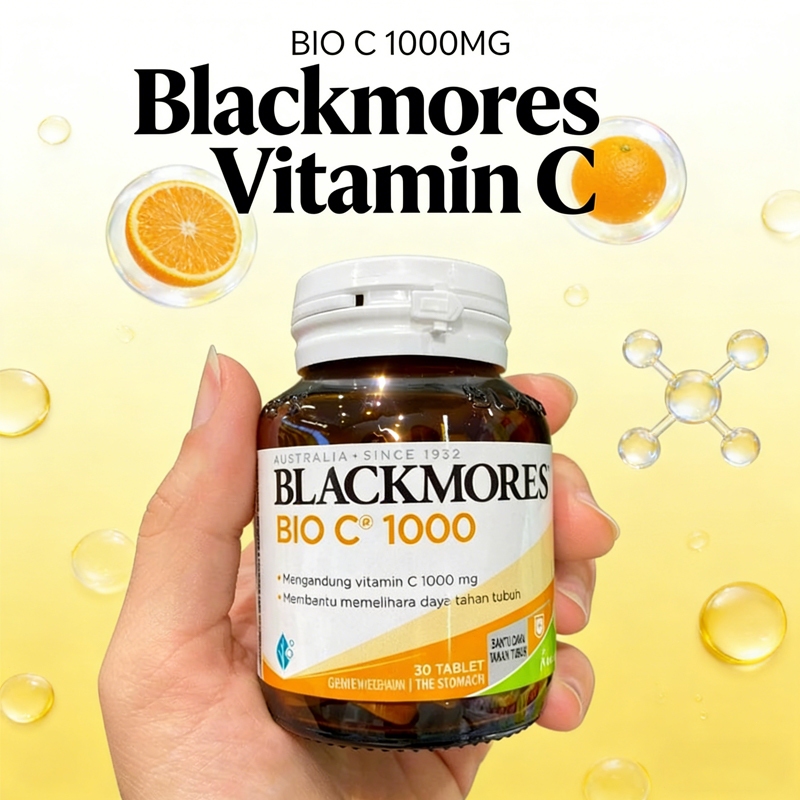 Blackmores Bio C 1000 วิตามินซี 30 เม็ด เติมพลังให้ร่างกาย ขวดแก้ว ผลิตภัณฑ์ออสเตรเลียแท้ 100%[Exp.2028]