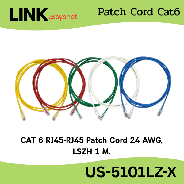 Link US-5101LZ-X CAT 6 RJ45-RJ45 Patch Cord 24 AWG, LSZH 1 M. Interlink