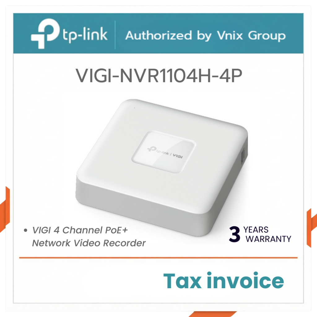 NVR1104H-4P VIGI เครื่องบันทึก TP-Link 4 Channel PoE+ Network Video Recorder By Vnix Group