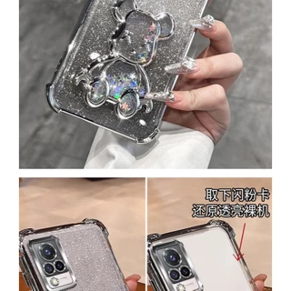 เคส หมีตู้น้ำ สำหรับ OPPO A6C A6S A6T A6 A6X A6PRO A5i A5X A5PRO A3 A3X A3PRO A54 A15 A5S A7 A12 F9 กากเพชร ฟรุ้งฟริ้ง