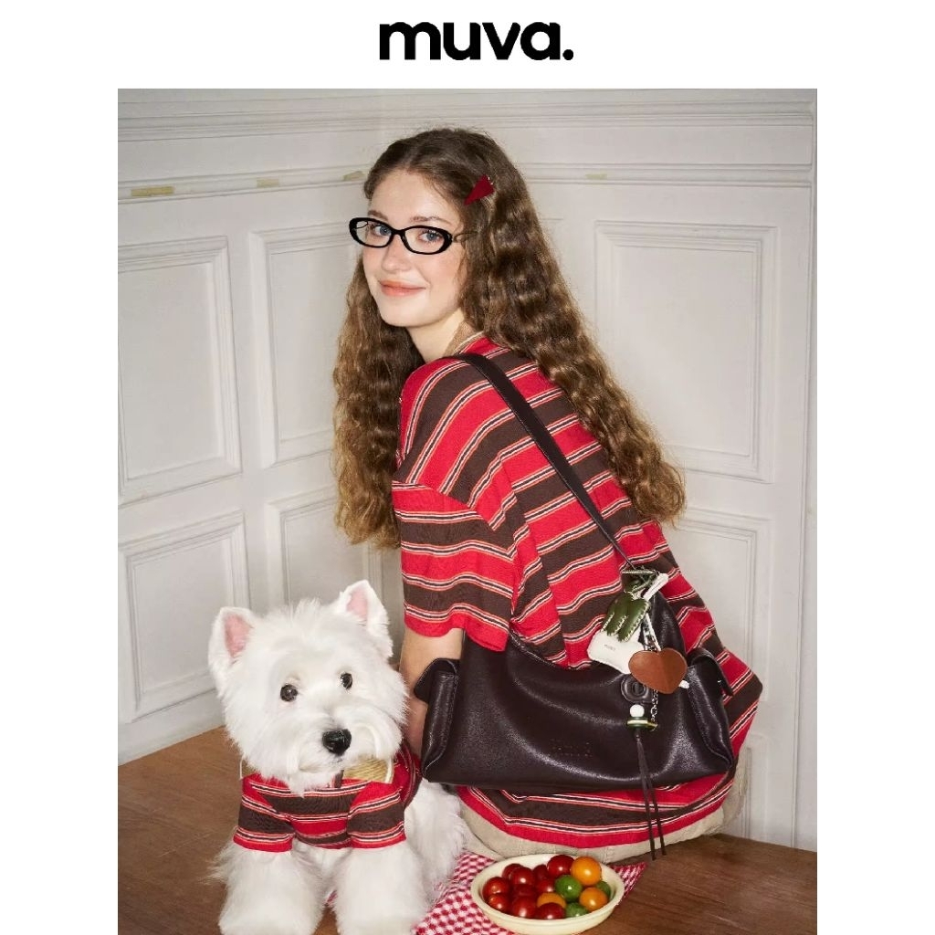 (Pre Order) New มือ1 MUVA Cargo กระเป๋าสะพายข้าง ทรงคาร์โก้ หนังวัว สีดำ/สีน้ำตาล ของแท้ กดจาก Muva 
