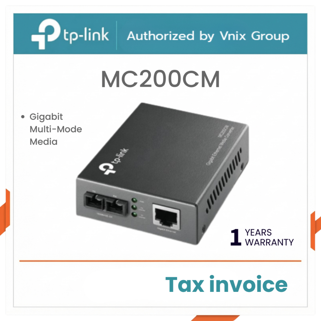 TP-LINK MC200CM GIGABIT MULTI-MODE MEDIA CONVERTER ประกัน 1 ปี By Vnix Group