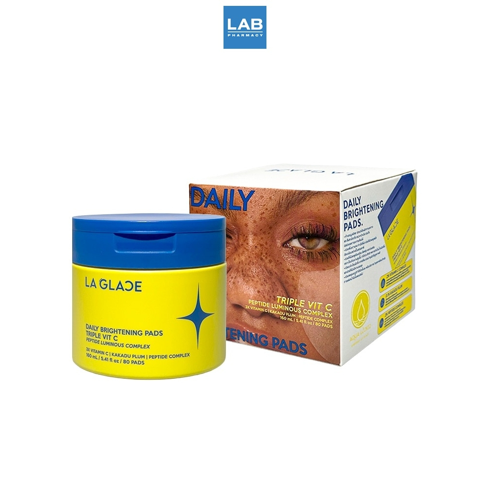 LA GLACE Daily Brightening Vit C 80 Pads ลา กลาส เดลี่ ไบร์ทเทนนิ่ง วิต ซี 80 แผ่น