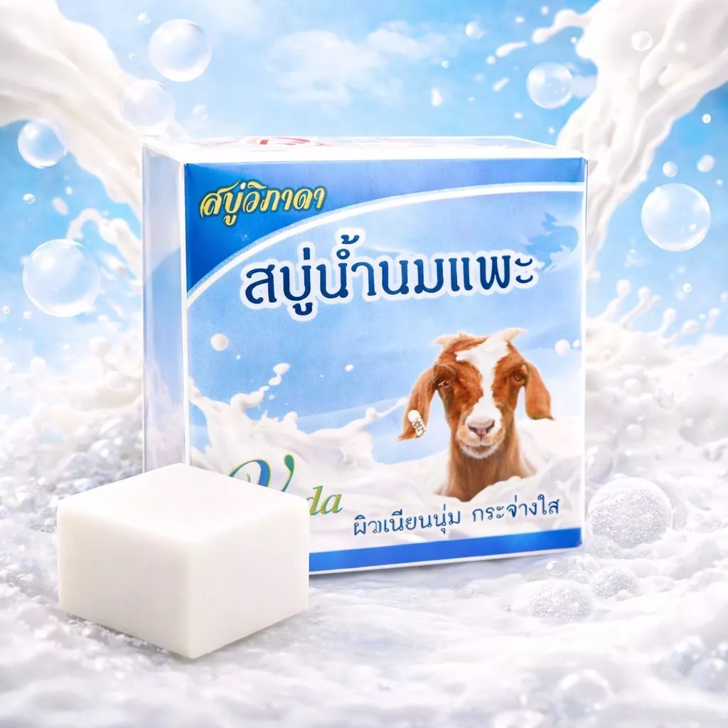 สบู่น้ำนมแพะ วิภาดา 65 กรัม