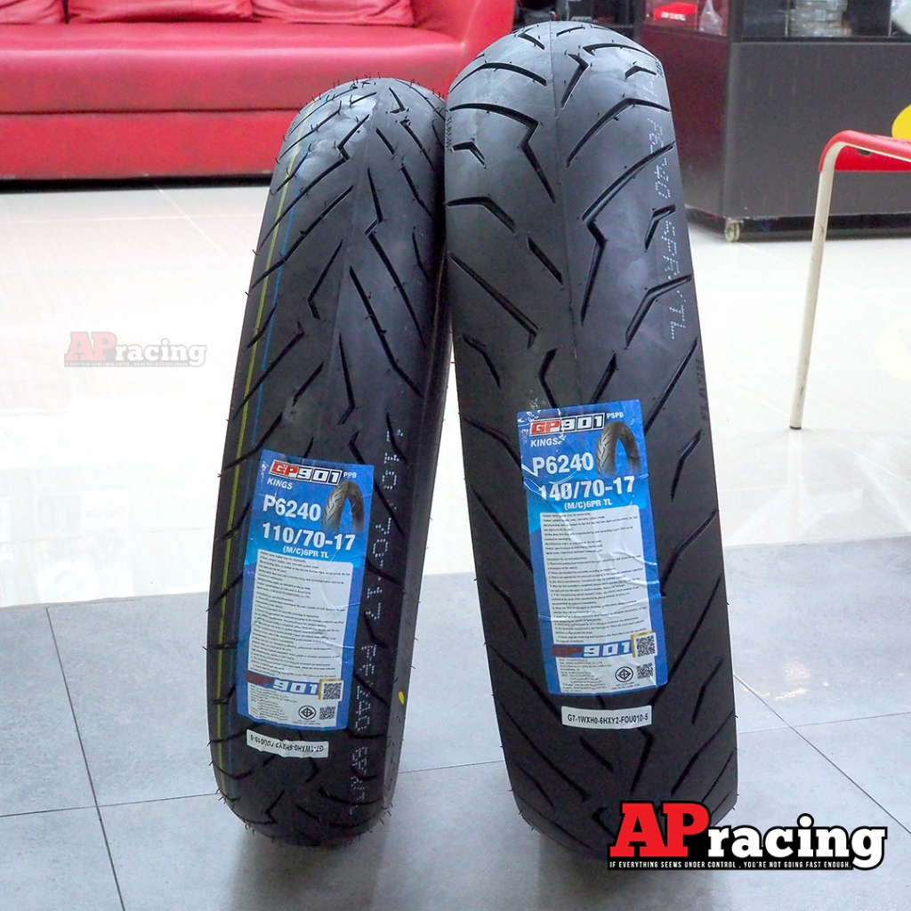 Helios GP901 ป้ายฟ้า 1คู่ 110/70-17 ปี26 140/70-17 ปี26 ยาง เฮริออส คิง King Flash ยาง GP 901