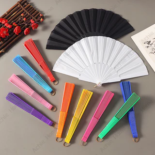พัด พัดพับได้ มี11สี พัดพลาสติก พัดสีแดง พัดจีน 23CM