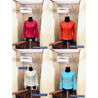 เสื้อไหมหม่อนทรงไทเรือนต้นแถมเข็มกลัดมีไชร์อก32ถึงอก50อัดผ้า…