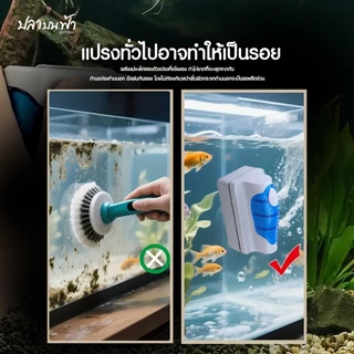 แปรงแม่เหล็กขัดกระจกตู้ปลา ขัดตระไคร่ ขัดสิ่งสกปรกที่เกาะด้านในและด้านนอกให้ใสสะอาด มือไม่ต้องเปียกน้ำ