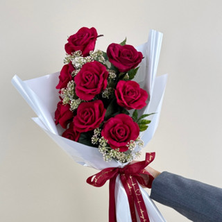 ช่อกุหลาบวาเลนไทน์ ช่อกุหลาบปลอม ดอกไม้วาเลนไทน์ จัดเข้าช่อพ…