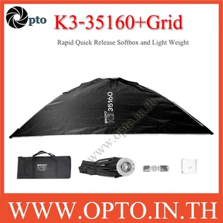 Triopo K3 + Grid Rapid Bowens Mount Quick Release Octa Softbox and Strip ซอฟท์บ๊อกซ์ 8ก้าน ไฟสตูดิโอ