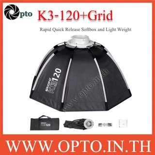 Triopo K3 + Grid Rapid Bowens Mount Quick Release Octa Softbox and Strip ซอฟท์บ๊อกซ์ 8ก้าน ไฟสตูดิโอ