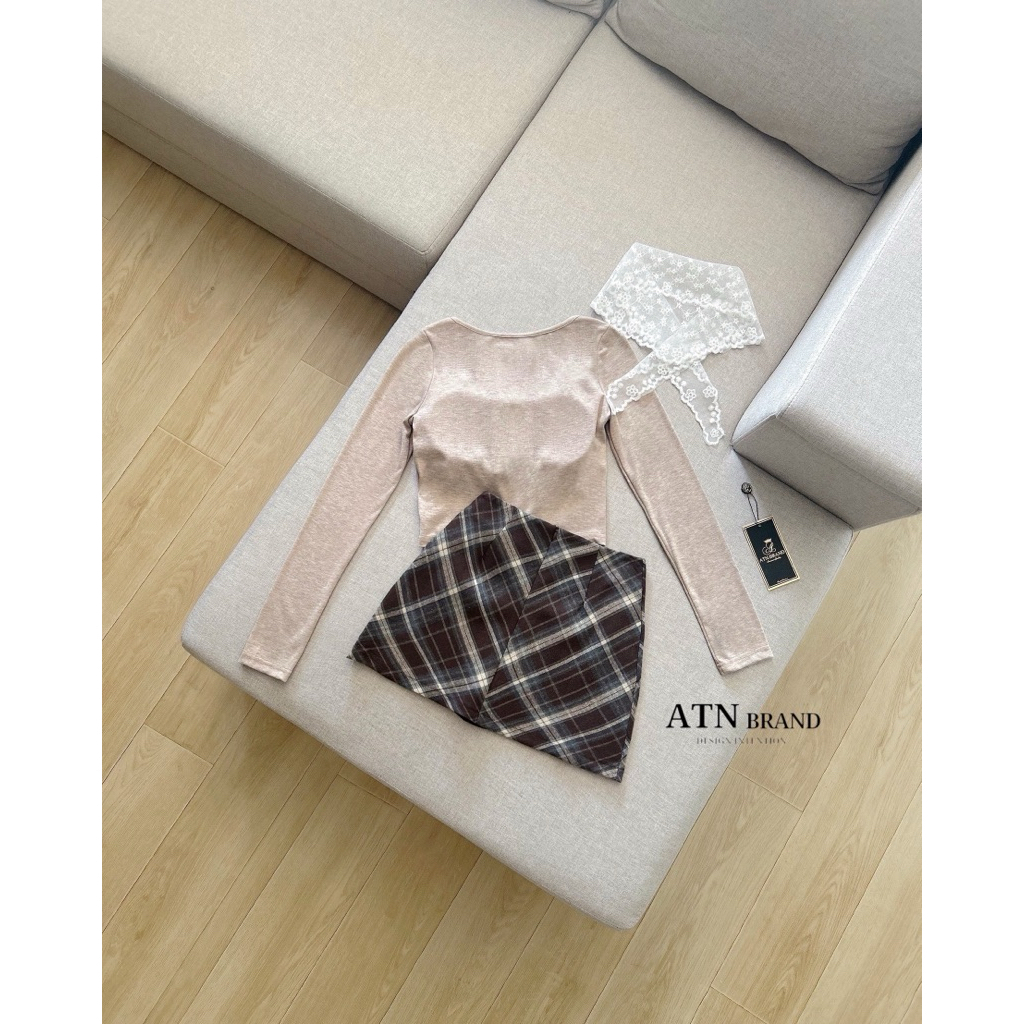 ATN(เช็คก่อนสั่ง) ชุดset2ชิ้น เสื้อแขนยาวแต่งกระดุม+กระโปรง สวยน่ารักมาก(XS-L) - รูปที่ 7