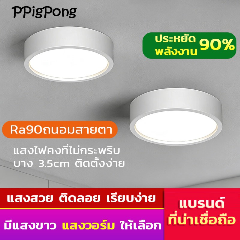 Neobee โคมไฟพาเนล LED ดาวไลท์ติดลอย Panel Led 6W 12W 18W 24W หน้ากลม / หน้าเหลี่ยม แสงขาว วอร์มไวท์