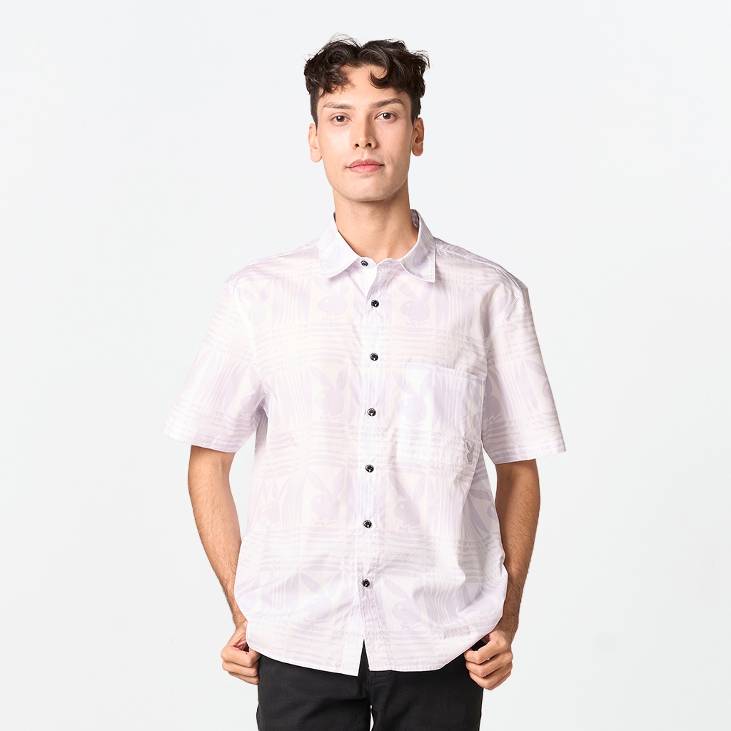 PLAYBOY B&WFEEL  เสื้อผ้าผู้ชาย/เสื้อ/เสื้อเชิ้ตสีขาว รุ่น P1MT261SS022WH