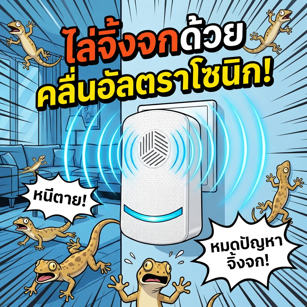 ไล่จิ้งจกไร้เสียง TIA ไล่จิงจก เครื่องไล่อัลตราโซนิก ยาไล่จิ้งจก ปลอดภัยต่อแม่ลูกไร้เสียง