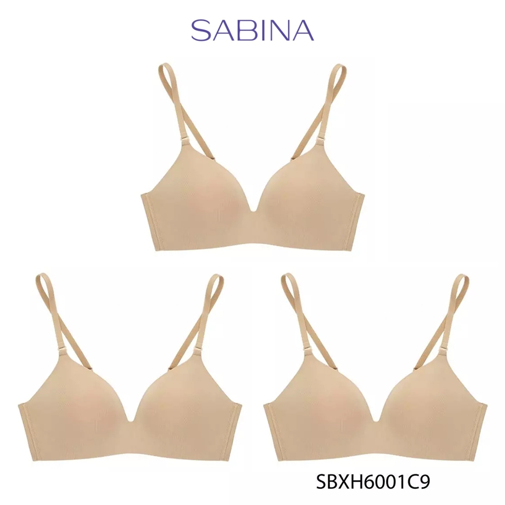 Sabina (Set 3 ชิ้น) Soft Doomm Level 3 เสื้อชั้นใน ไร้ตะเข็บ ไร้โครง รหัส SBXH6001C9 - สีเนื้อ