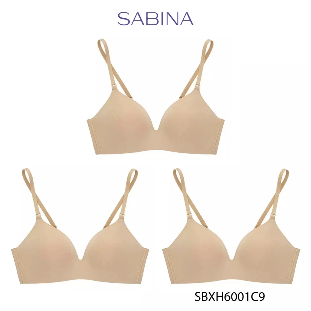 Sabina (Set 3 ชิ้น) Soft Doomm Level 3 เสื้อชั้นใน ไร้ตะเข็บ ไร้โครง รหัส SBXH6001C9 - สีเนื้อ