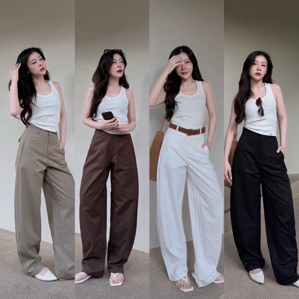 กางเกง รุ่นLena barrel pants  กางเกงทรง barrel