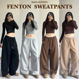 Wana.Outfits - Fenton Sweatpants กางเกงวอร์มขากระบอกแต่งขอบเอวทูโทน