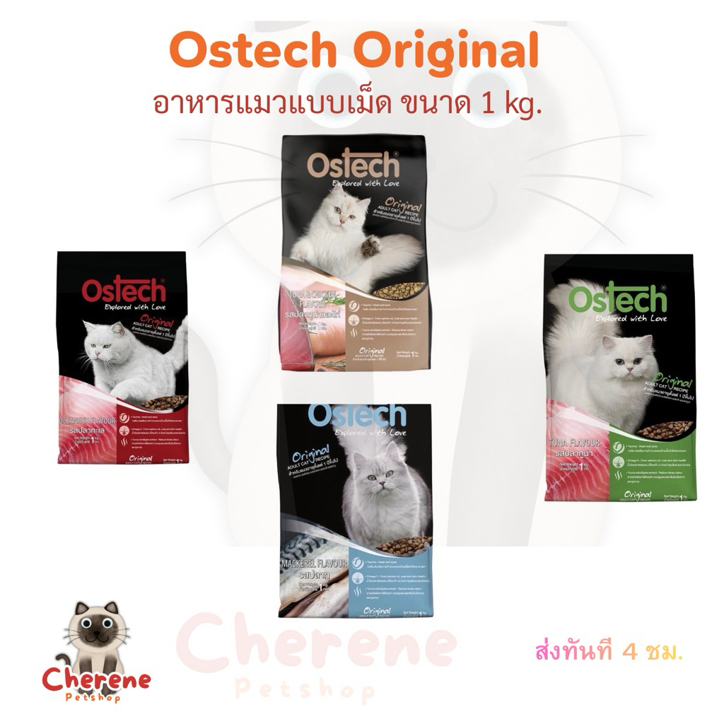 Ostech Original อาหารแมว บำรุงขนและผิวหนัง ขนาด 1 kg.
